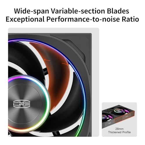 Image of PCCOOLER F7 X120 ARGB PC Fan, Wireless Daisy Chain, 3000RPM Extreme Cooling