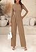 PRETTYGARDEN Jumpsuits For Women Dressy Fall Fashion Clothing 2025 Long Sleeve Mock Neck Date Night Rompers Business Outfits (Camel,Large)