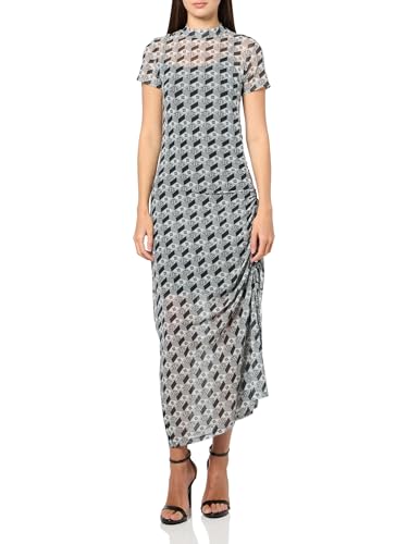 Robe décontractée femme HUGO noire en maille filet légère manches courtes