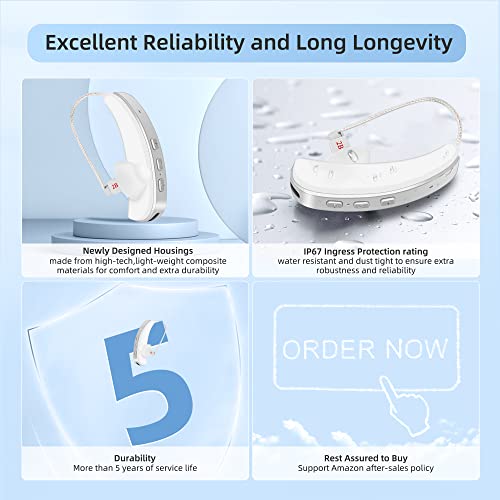 Hearing Aids For Seniors Rechargeable With Noise Cancelling，Otc Hearing Aid For Adults Elderly，Over The Counter Hearing Aids，Hearing Amplifiers For Seniors Severe Hearing Loss（A Pair） #TOP3