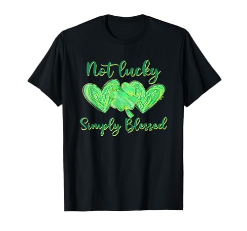 Not Lucky Simply-Blessed Groovy - Trébol del Día de San Patricio Camiseta