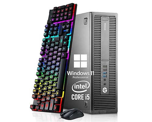 HP EliteDesk 800 G2 SFF Desktop Computer PC, Quad-Core i5-6500, 8GB RAM, 256GB SDD, DisplayPort, Keyboard and Mouse, WiFi, Bluetooth, Windows 11 Pro (Renewed)
