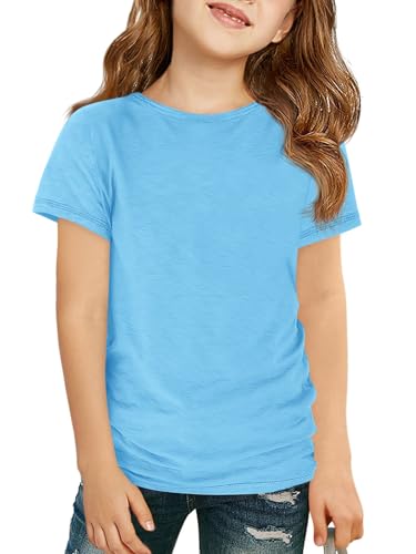 Image of Haloumoning Girls Short Sleeve T Shirts Kids Summer Crewneck Tops