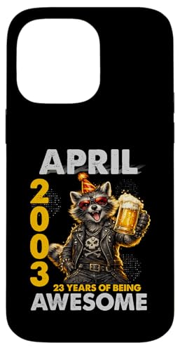 23rd Birthday Raccoon Beer April 2003 Vintage 23 Years Old �X�}�z�P�[�X iPhone 14 Pro Max �p