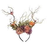 GALPADA Deer Antler Flower reindeer ears headband reindeer antlers hair clips Deer Antler Headband C