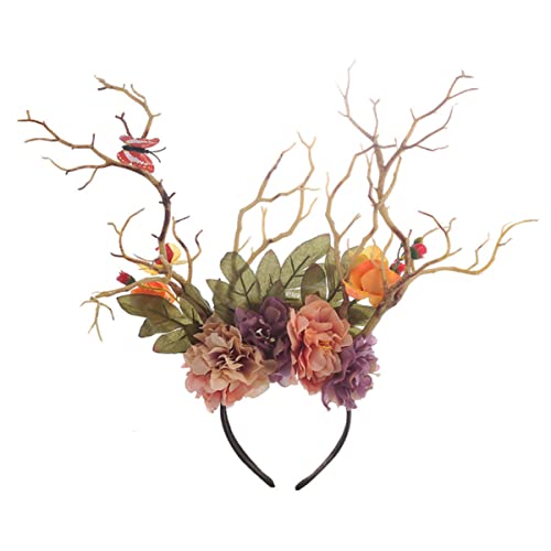 Galpada Deer Antler Flower Reindeer Ears Headband Reindeer Antlers Hair Clips Deer Antler Headband Crown Headbands For #TOP6
