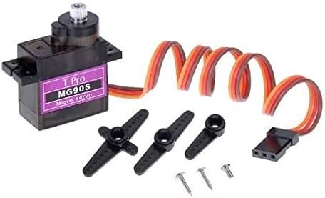 Robotbanao MG90S Mini Digital Servo Motor With Metal Gears-180° Rotation-For RC Airplanes,Helicopters-Pack Of 1