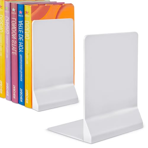 DIFIT Sujetalibros Sujeta Libros Estanteria Sujetalibros Originales Sujetalibros Originales Soporte Libros Estanteria Soporte Libros Estanteria Sujeta Libro para La Biblioteca De Casa(1 Par, Blanco)