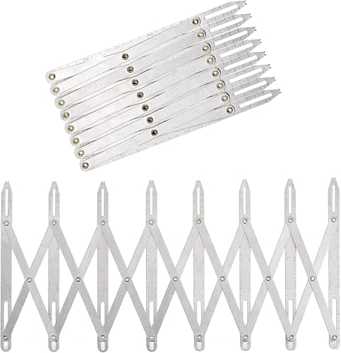 Aluminum Expanding Sewing Gauge Tool - Adjustable Button Guide Spacer & Equal Distance Divider for Placing Buttons, Pleats, Hooks, Skirt Folds, Quilting & Craft Projects
