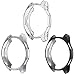 Case Compatible Samsung Galaxy Watch 46mm, NaHai TPU Slim Plated Case Shock-Proof Cover All-Around Protective Bumper Shell for Galaxy Watch 46mm Smartwatch, 3 Pack Crystal Clear, Black, Silver