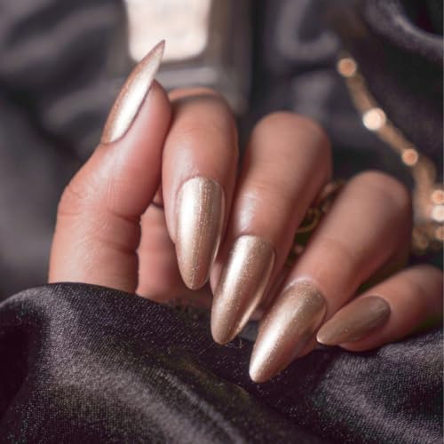 Image of Nails & More Metallic Gold Nail Polish, Argan Oil-Infused Gel Shine, Rich Metallic Gold Nails, High-Shine Finish | 10ml