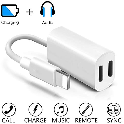 [Apple Mfi Certified] Dual Lightning Splitter & Adapter, 2 in 1 Double Lightning