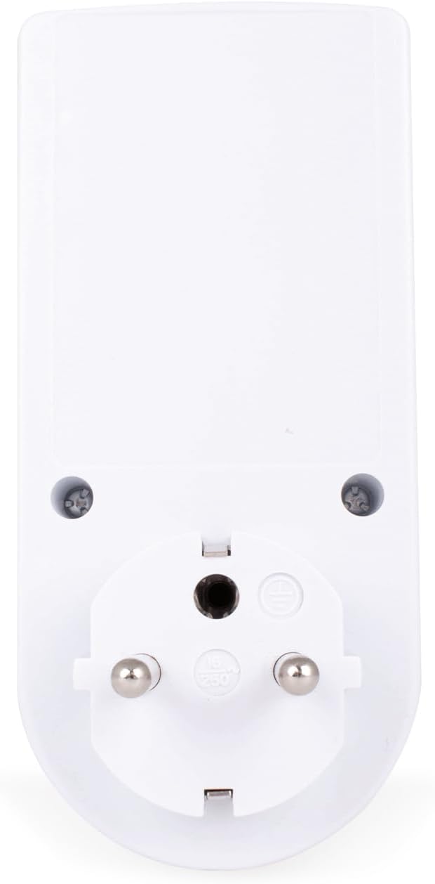 Back view of the SCS Sentinel HCN0081 programmable outlet, showing the power prongs.