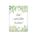 grüne leuchte spruch Legt jedem Hochzeitsgast ein Knicklicht mit diesem schönen Schildchen auf den Platz. So können Eure Gäste während des Hochzeitstanzes Eure Liebe leuchten lassen.