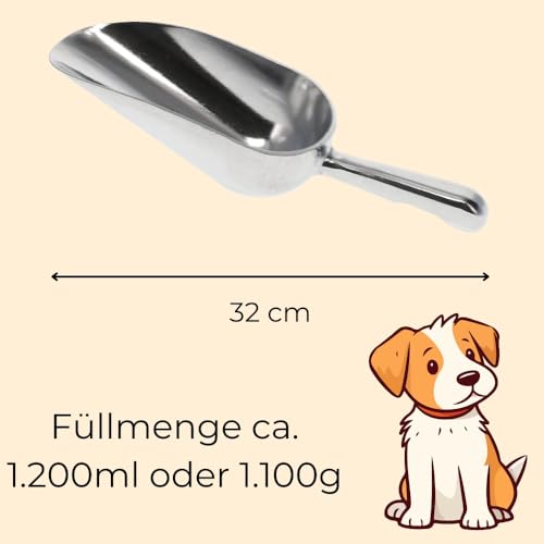 2er Set Futterschaufel Aluminium 1200 ml Mehlschaufel Eisschaufel Abwiegeschaufel Sackschaufel Getreideschaufel Schaufel Metall