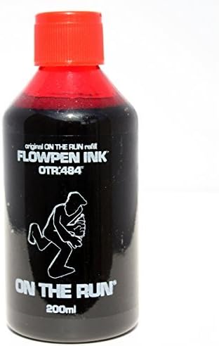 OTR .484 On The Run Flowpen Permanent Ink Refill 200ml for Street Art Empty Graffiti Markers, Mops and Dripsticks (Blazing Red) by OTR