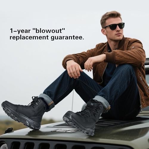 Men's Waterproof Hiking Boots Non Slip Work boot for men lightweight Treeking Shoes Black Tactical Combat botas de trabajo para hombre 6