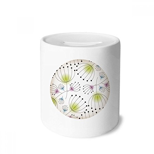 Tirelire pissenlit céramique hauteur 3,5 pouces design flore