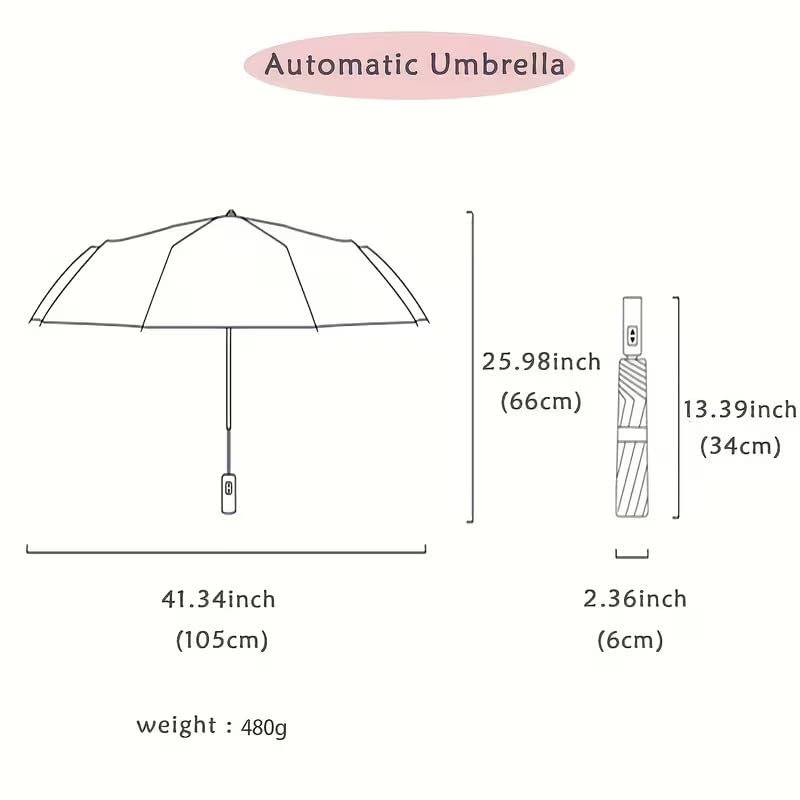 Image of Umbrella, UV Big Size Umbrella for Sun Protection Rain Windproof Strong large 3 fold for men women kids boys girls Perfect small & stylish Windproof & Compact (Sky Blue)