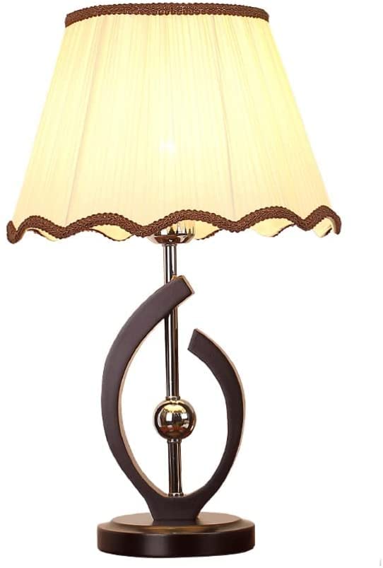 Lampe de table abat-jour tissu lin luminaire bois salon moderne