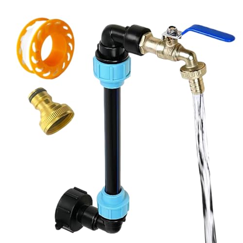 Conector de depósito IBC con adaptador de manguera y llave de paso en latón 8