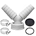 kclkda Washing Machine Waste Splitter Y Connector with 2pcs Hose Clamp, Universal Drain Adaptor for Dishwasher and Washing Machine, 19-24 mm Double Connection Pipe Thread Y Adapter for Hose