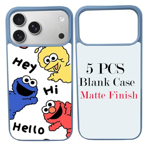 JUSTRY 5PCS Sublimation Blank Phone Case Bulk Covers Compatible with iPhone 17 Pro Max, Easy to Sublimate DIY 2 in 1 2D Case Soft Rubber Printable Sub Cover + Insert Matte Wholesale Pack