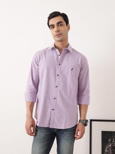 Image of Thomas Scott Men Premium Slim Fit Solid Cotton Twill Full Sleeve Shirt