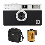 Kodak EKTAR H35 Half Frame Film Camera, Black, Bundle with Kodacolor Gold 200 35mm Color Negative Roll Film, 24 Exposure and Slinger Alpine Shoulder Bag