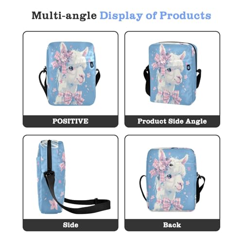 Peach Blue Cute Alpaca messenger bag for women crossbody Crossbody Bags For Women Small Croos Body Purses Adjustable Strap for outdoor sports Casual4