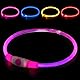 AUAUY LED Leuchthalsband Hund, USB Aufladbar Längenverstellbarer Haustier Sicherheit Kragen Zuschneidbares Wasserdicht Leuchthalsband für Hunde und Katzen, 3 Modus (Rosa)