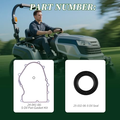 Image of 24-041-66-S Oil Pan Gasket Kit & 25-032-06-S Oil Seal Compatible with Kohler CV730 Engine(CV730-0130, CV730-0131, CV730-3101, CV730-3110, CV730-3111, CV730-3113, CV730-3121)