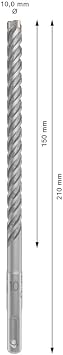 Bosch 1x PRO SDS plus-5X Crusher Drilling Bit (Equipped Concrete, Concrete, Ø 10.00 mm, Professional Accessory Crusher Drilling)
