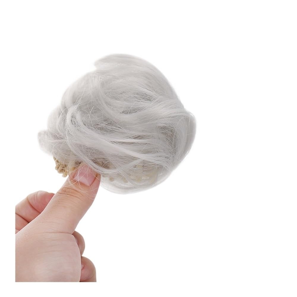 QRSTUVXZY Accessory Updo Hairpieces Hair Bun Synthetic Hairs Pieces Messy Fake Chignon Extensions Wig(Gray)