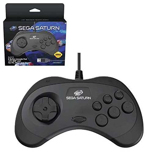 Retro-Bit Sega Saturn Usb Pad BlackPC
