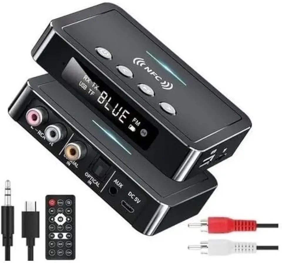 Receptor Transmissor De Áudio Spdif Nfc Usb Fm Bluetooth 5.0