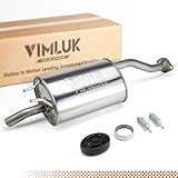 VIMLUK Stainless Steel Exhaust Muffler – Compatible with 2012-2015 Honda Civic Sedan/Coupe, (OEM P/N:18307-TR6-A01)Includes Gasket &Bolt Kit & Insulator – Mild Sound Level Performance (VK-HC09-54882)