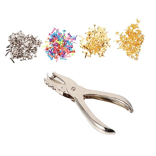 DOITOOL Craft Hole Punch 2-Pack Brad Punch Set Alloy Paper Fasteners DIY Craft Brads for Scrapbooking
