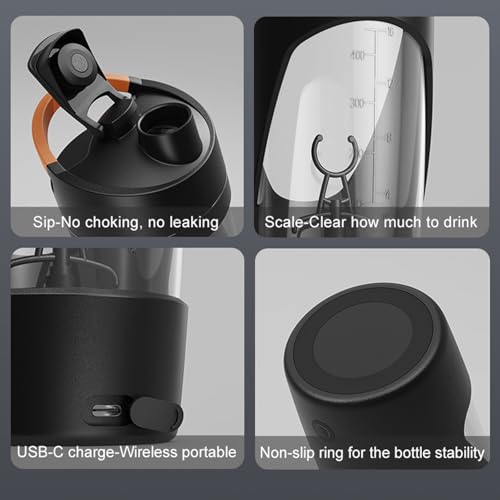 YOHOABSER Electric Protein Shaker Bottle with Storage, 24oz USB-C Rechargeable Protein Shaker Cup, BPA-Free Tritan, Leak-Proof Portable Mixer Bottle for Gym, Travel（Green） — view 6