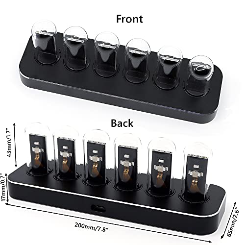 Novellife Tube Clock, Diy Nixie Tube Clock Kit Simulation,Digital Calendar Stopwatch,6 Bit Ips Lcd Screen Time Photo Display, Smart Wirelesss Control,Creative Desktop Decoration Gifts #TOP1