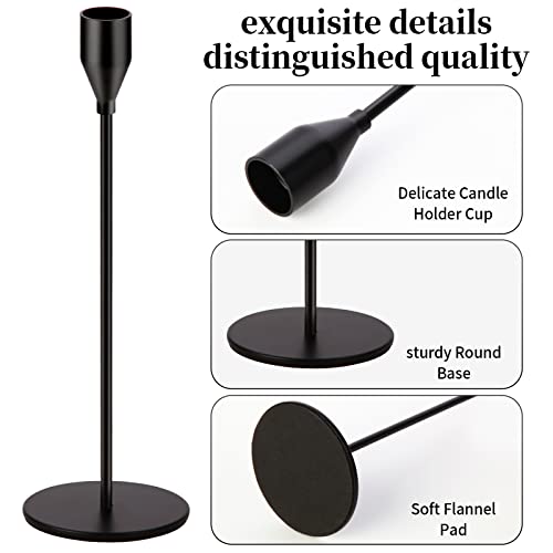 Oatnauxil Matte Black Candle Holders Black Candlestick Holders Metal Candle Holder For Wedding, Dinning, Party, Fits 3/4 Inch Thick Candle&Led Candles (Set Of 3 Pcs) #TOP1