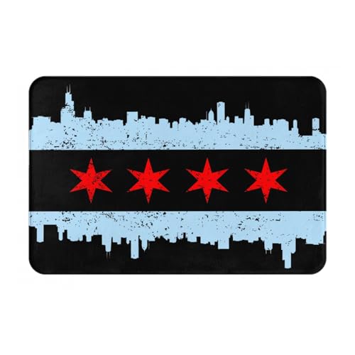 Nruairly Chicago Skyline Doormat 23.6x15.7 in