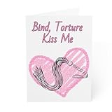 Serial Killer Valentines Day Cards, Dark Horror Creepy Be My Valentine Card, BDSM Card, S/M, Bondage & Discipline, Adult Sexy Valentine Card for Husband or Wife (Bind, Torture, Kiss Me)
