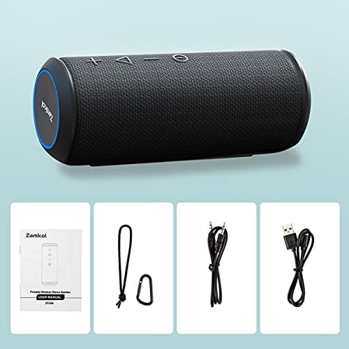 Zamkol Bluetooth Speaker, Waterproof Portable Wireless Speakers with 25W Stereo Sound & Enhanced Bass, 10H Playtime, Built-in Mic, Bluetooth 5.0, Outdoor Speaker for Party, Travel, Sport