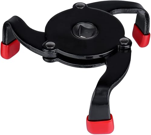 Mesee Llave de filtro de aceite, 2.362 in - 3.740 in, ajustable, 3 mandíbulas, herramienta universal de extracción de filtro de aceite con cubierta