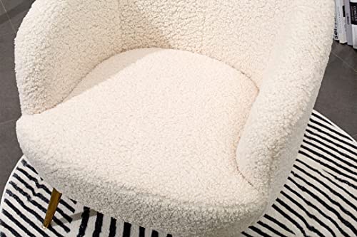 Patiowell Modern Accent Chair,Leisure Barrel Armchair With Soft Padded Armrest And Golden Metal Legs For Living Room,Bedroom,Reading Room(Biege) #TOP4
