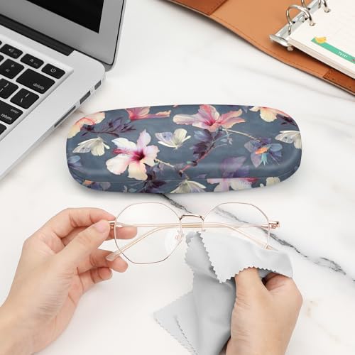 Image of FINTIE Hard Shell Eyeglasses Case, Portable Protective Glasses Cover Eyeglass Holder Box with Cleaning Cloth for Men Women
