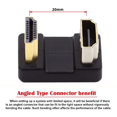 cablecc Adaptador HDMI ángulo 360° macho a hembra miniatura 2
