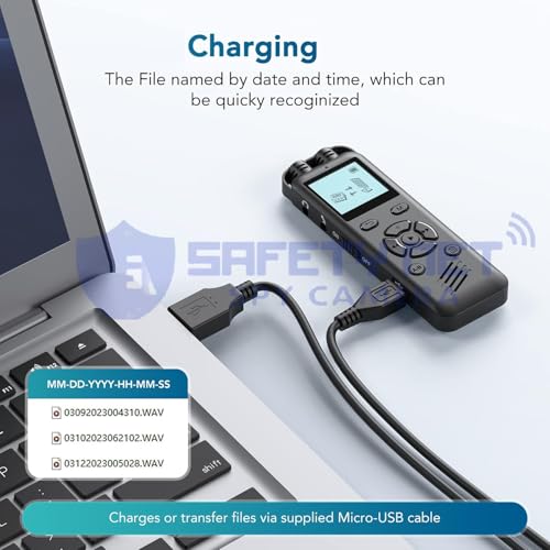 Image of SAFETYNET Voice Recorder Collection | USB, Pen, Keychain & Locket Style Recorders | 8GB-64GB | Compact & Portable Digital Audio Recorder (Model Number-13)