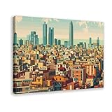 YOAUTGMB Barcelona Travel - Póster de lienzo para decoración de dormitorio, oficina, habitación, regalo, 50 x 75 cm